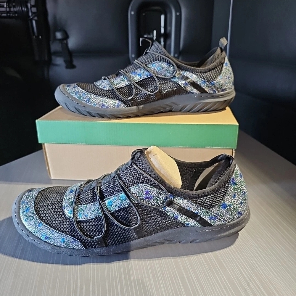 JBU by Jambu Brandi Black Floral Casual Slip-On Shoe Women's 12M‎ NEW With Box